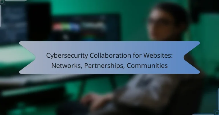 Cybersecurity Collaboration for Websites: Networks, Partnerships, Communities