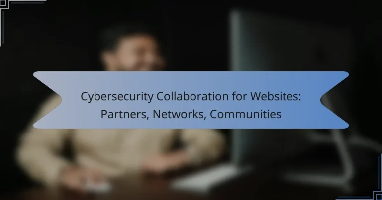 Cybersecurity Collaboration for Websites: Partners, Networks, Communities
