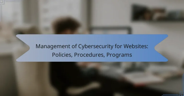 Management of Cybersecurity for Websites: Policies, Procedures, Programs