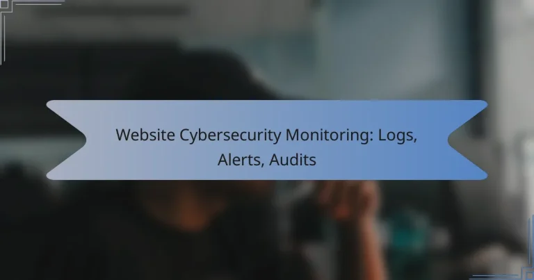 Website Cybersecurity Monitoring: Logs, Alerts, Audits
