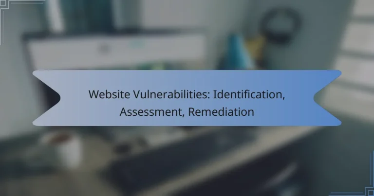 Website Vulnerabilities: Identification, Assessment, Remediation