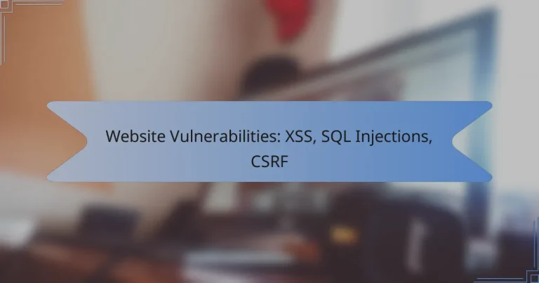 Website Vulnerabilities: XSS, SQL Injections, CSRF