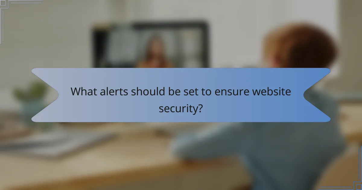 What alerts should be set to ensure website security?