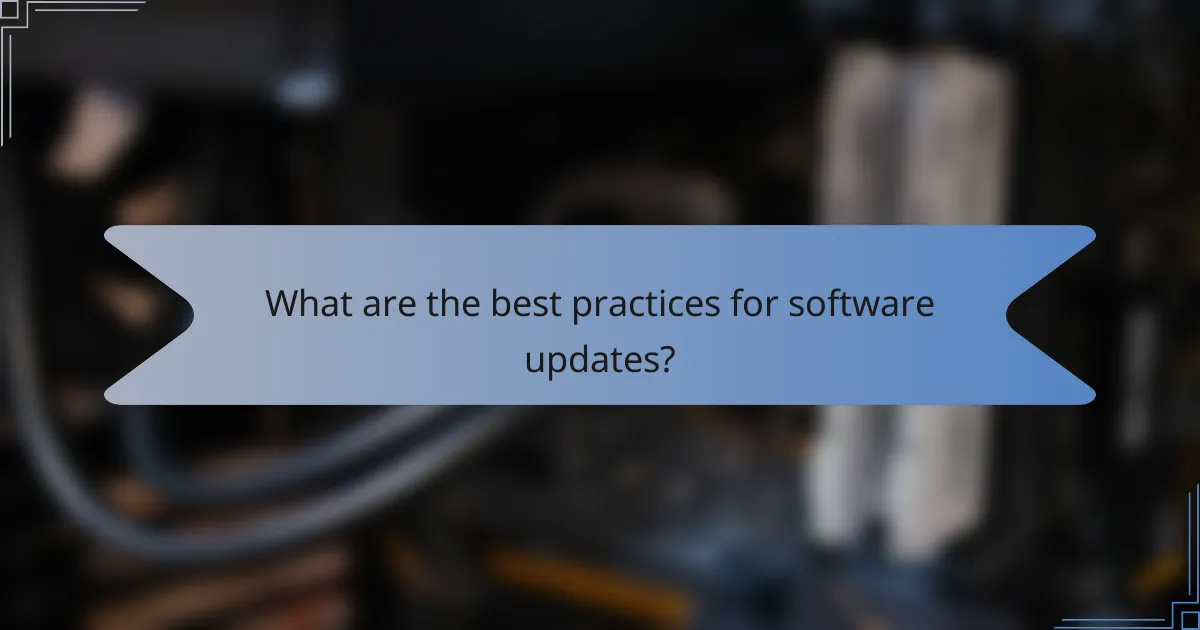 What are the best practices for software updates?