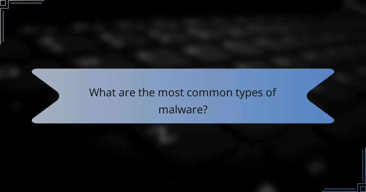 What are the most common types of malware?