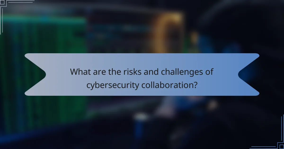 What are the risks and challenges of cybersecurity collaboration?