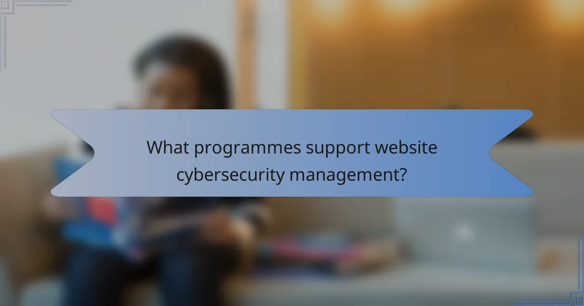 What programmes support website cybersecurity management?