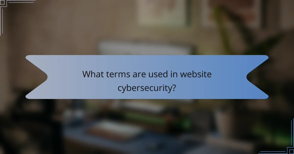 What terms are used in website cybersecurity?